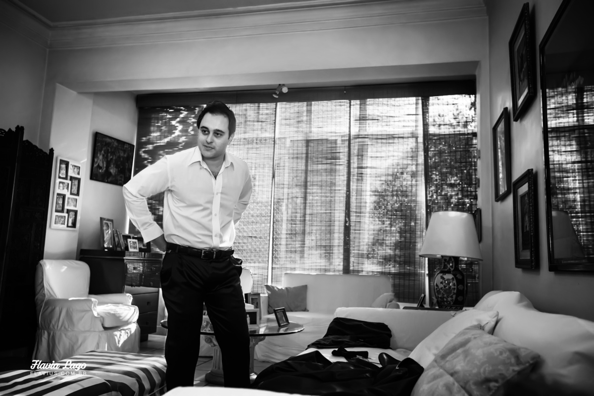 Fotografia de Casamento no Rio de Janeiro RJ Flavia Lago Flavius Making of noivo posado