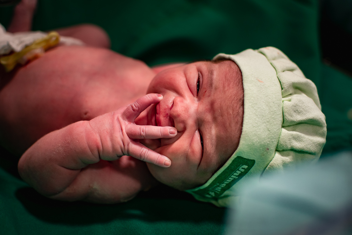 Foto de uma bebê que nasceu há pouco