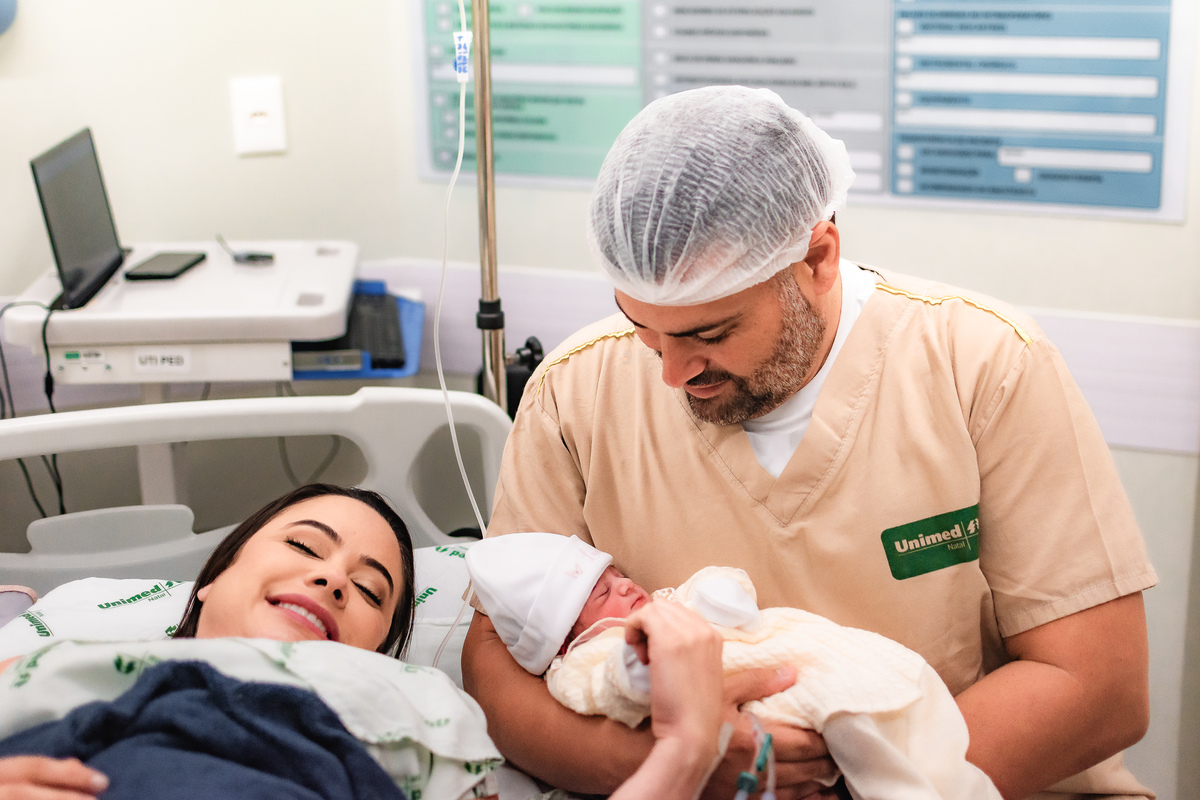 foto de parto em natal rn - a família reunida 