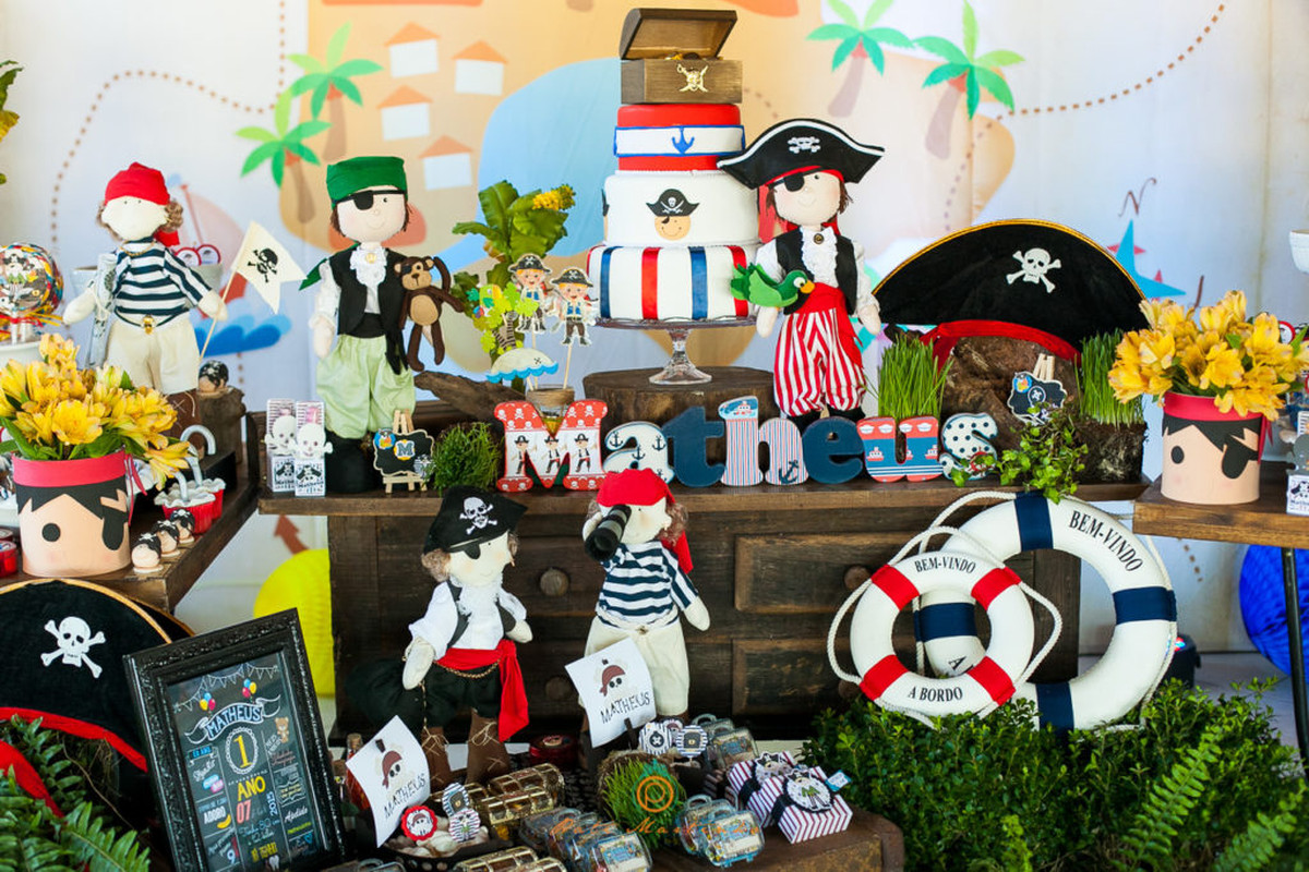 Fotografa de Aniversario de crianca, infantil Matheus – 1 ano, tema de pirata infantil 
