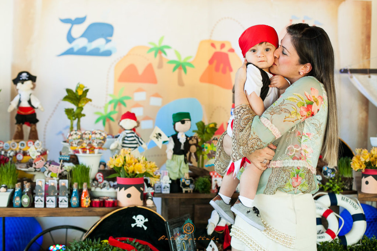 Fotografa de Aniversario de crianca, infantil Matheus – 1 ano, tema de pirata infantil 