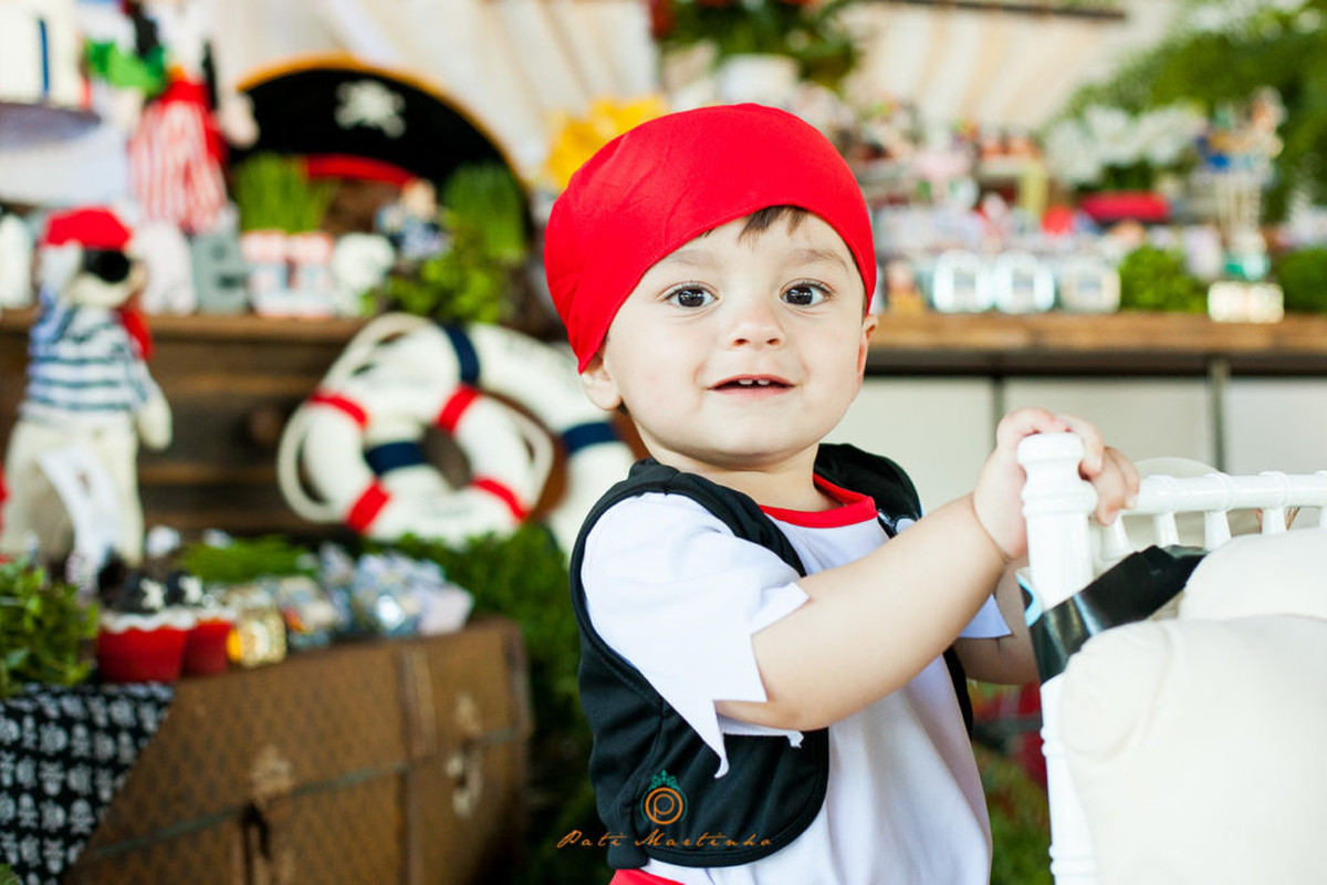 Fotografa de Aniversario de crianca, infantil Matheus – 1 ano, tema de pirata infantil 