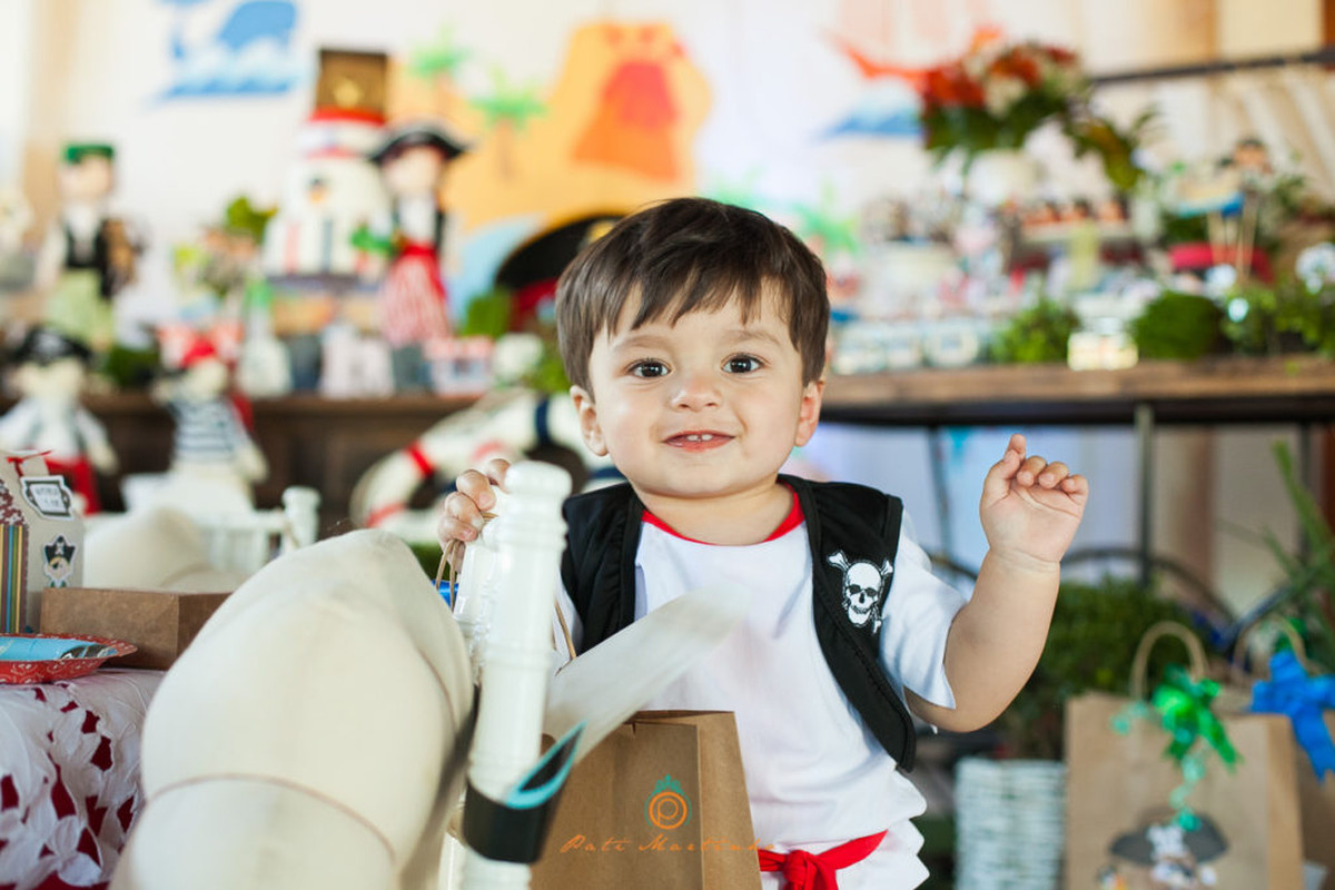 Fotografa de Aniversario de crianca, infantil Matheus – 1 ano, tema de pirata infantil 
