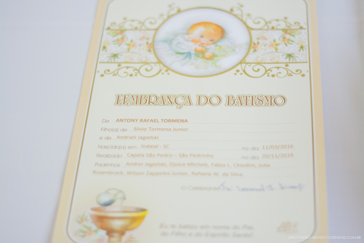 Fotógrafo Batizado Blumenau