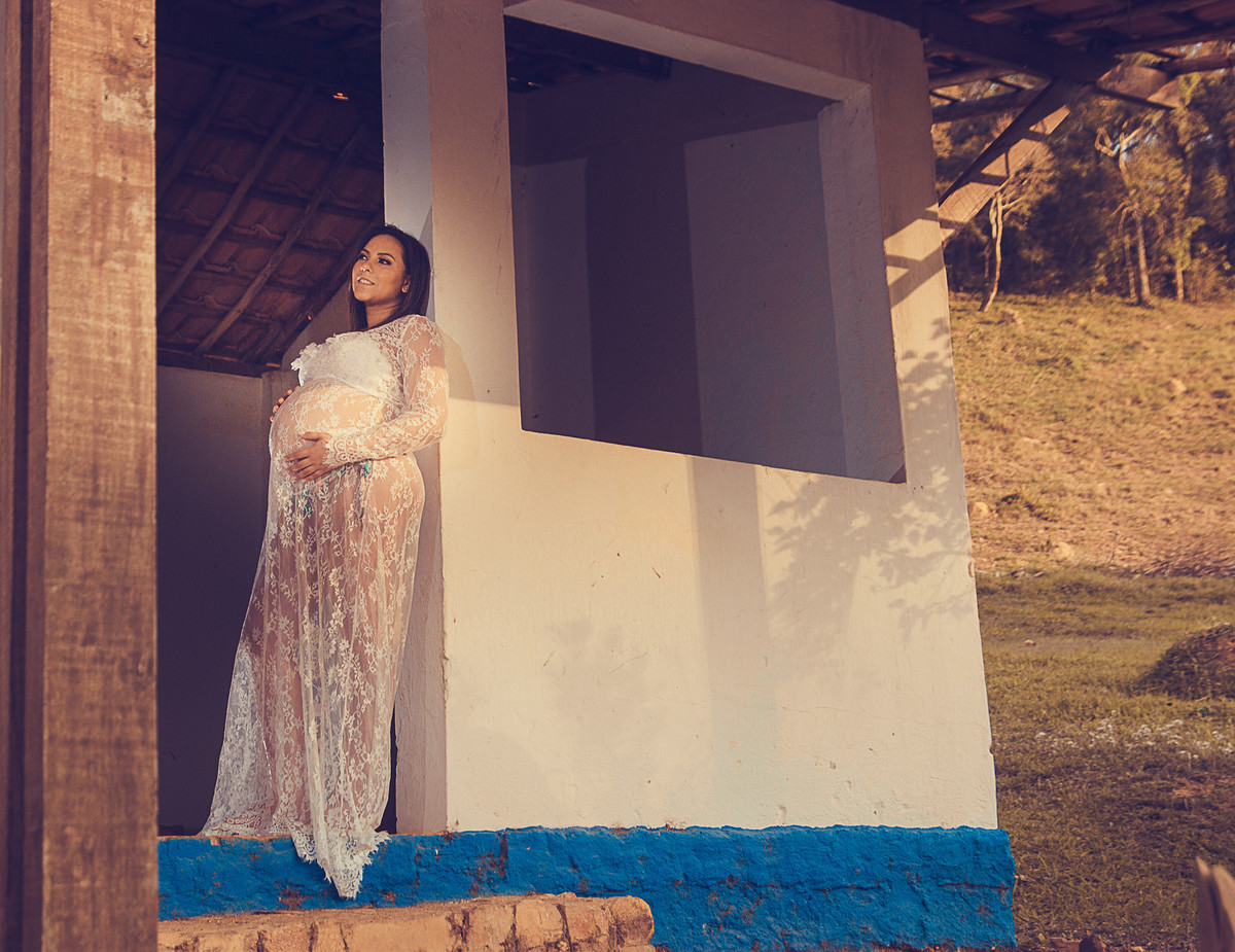 Fotos Gestante em fazenda