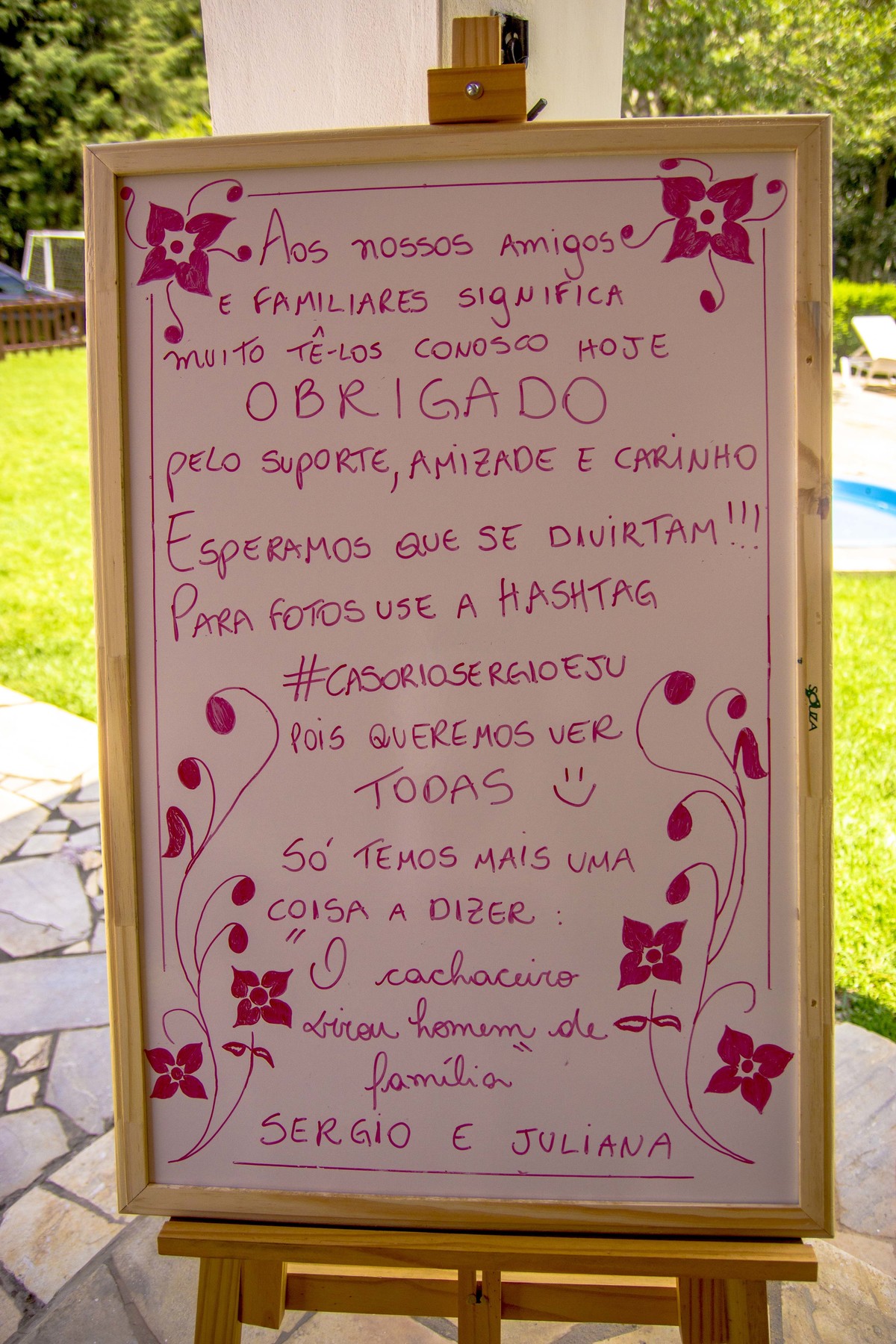 Quadro recepção de casamento