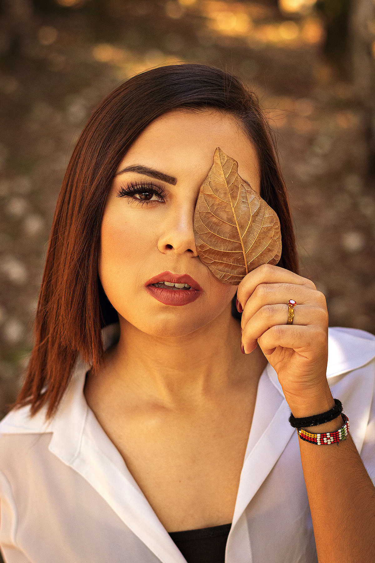 Ensaio Feminino Externo com Folha Seca Hotel Estância Betânia - Colombo/PR