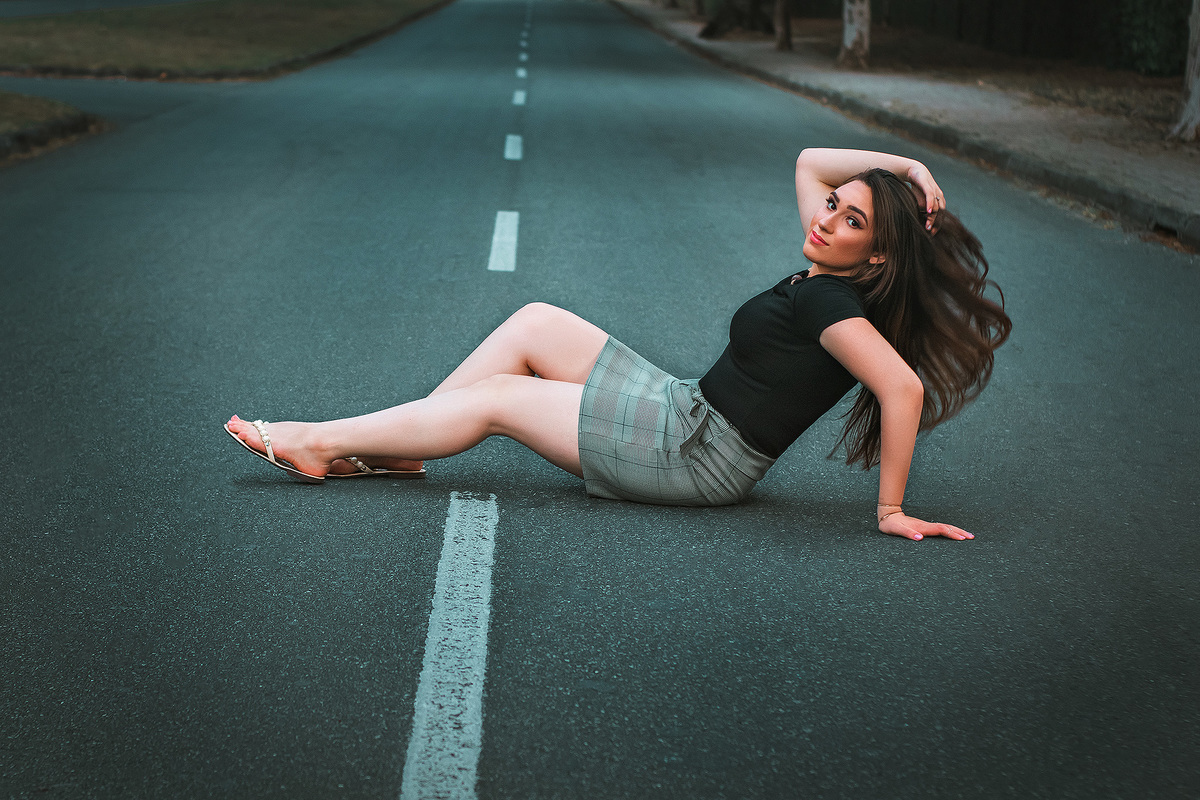 Ensaio Feminino na Estrada