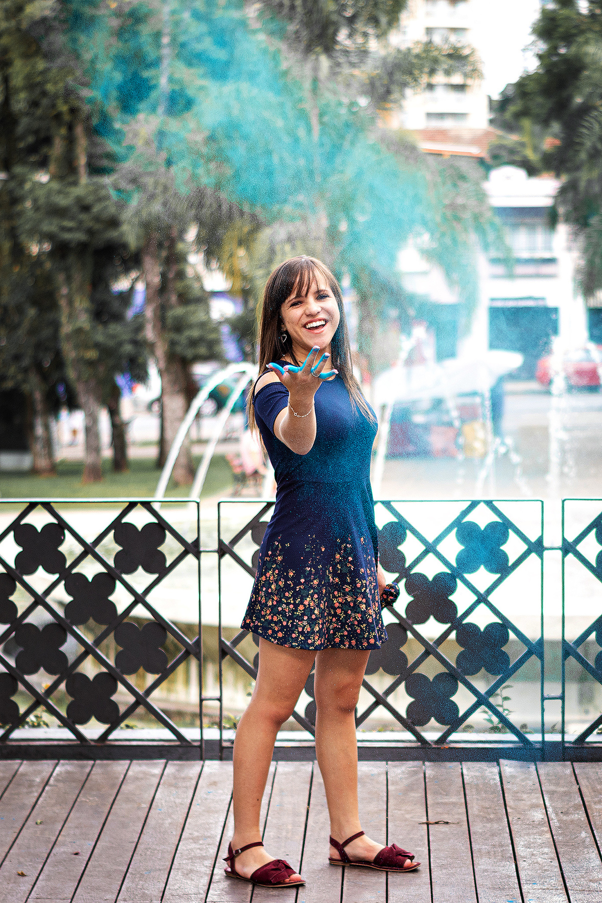 Ensaio Feminino Fumaça Azul