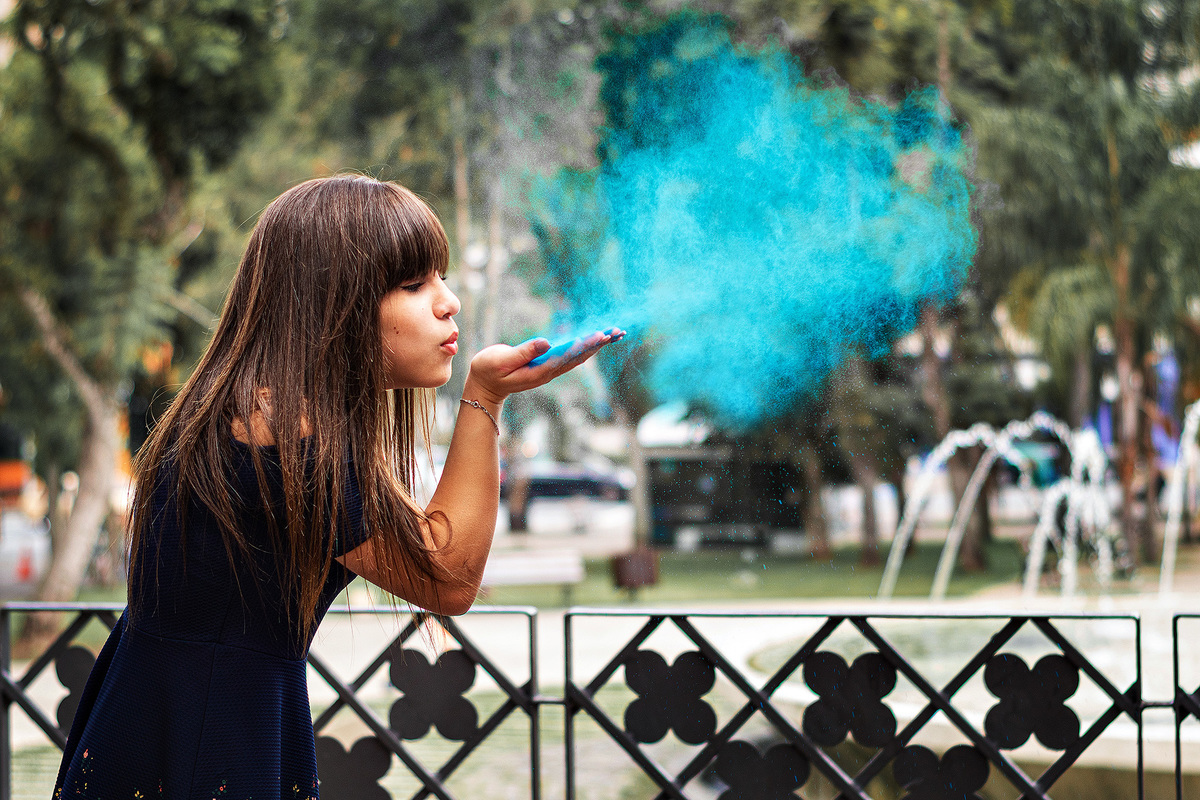 Ensaio Feminino Fumaça Azul