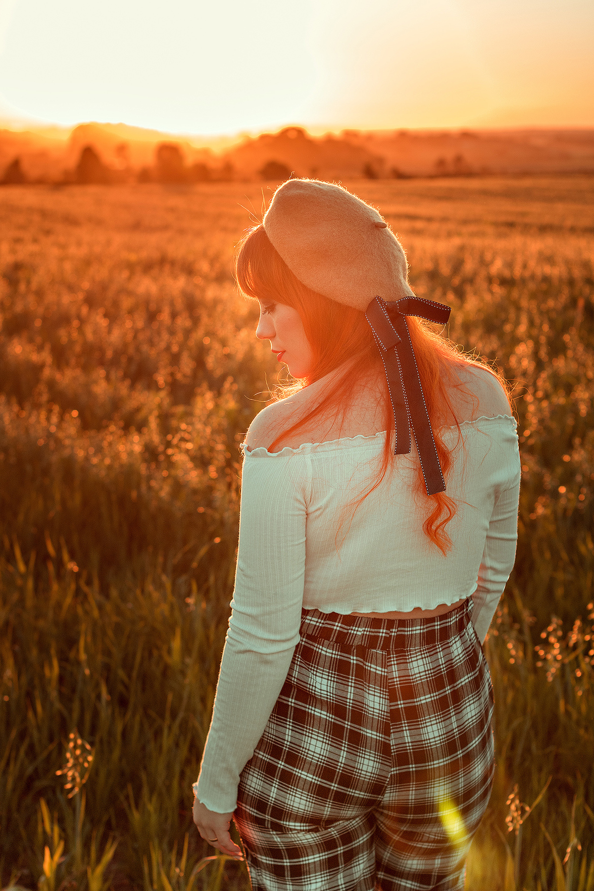 Ensaio Feminino Campo com Pôr do Sol - Colônia Witmarsum