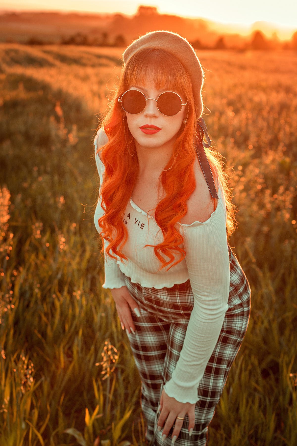 Ensaio Feminino Campo com Pôr do Sol - Colônia Witmarsum