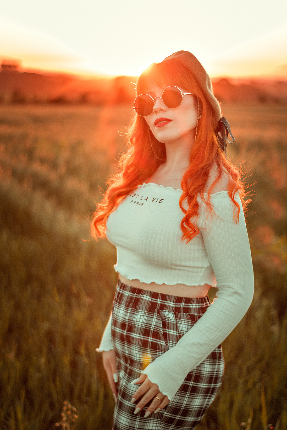 Ensaio Feminino Campo com Pôr do Sol - Colônia Witmarsum