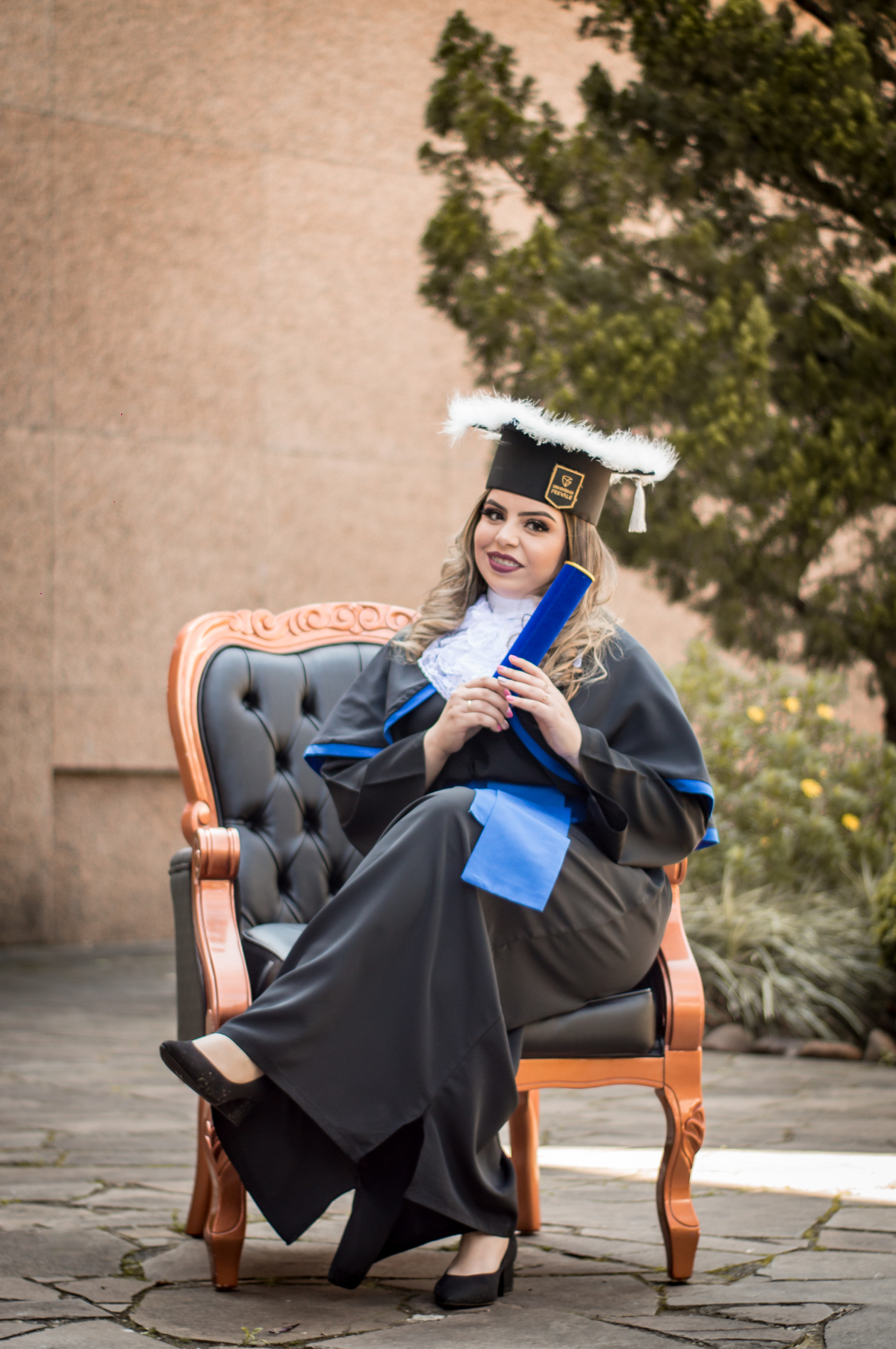 Prova de Toga | Universidade Feevale | Poltrona Preta | Canudo | Capelo