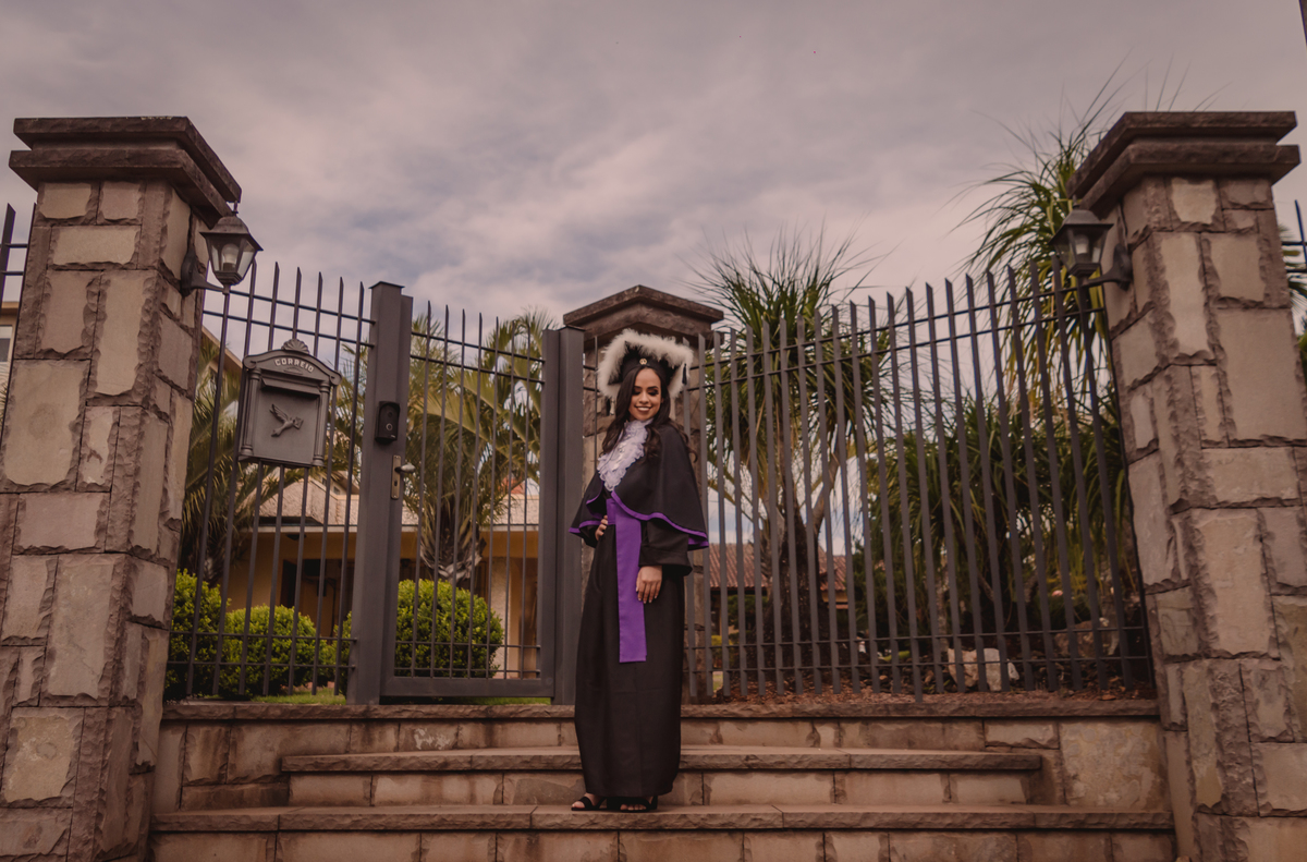 Prova de Toga | Universidade Ulbra | Toga | Capelo | Portão | Pilar