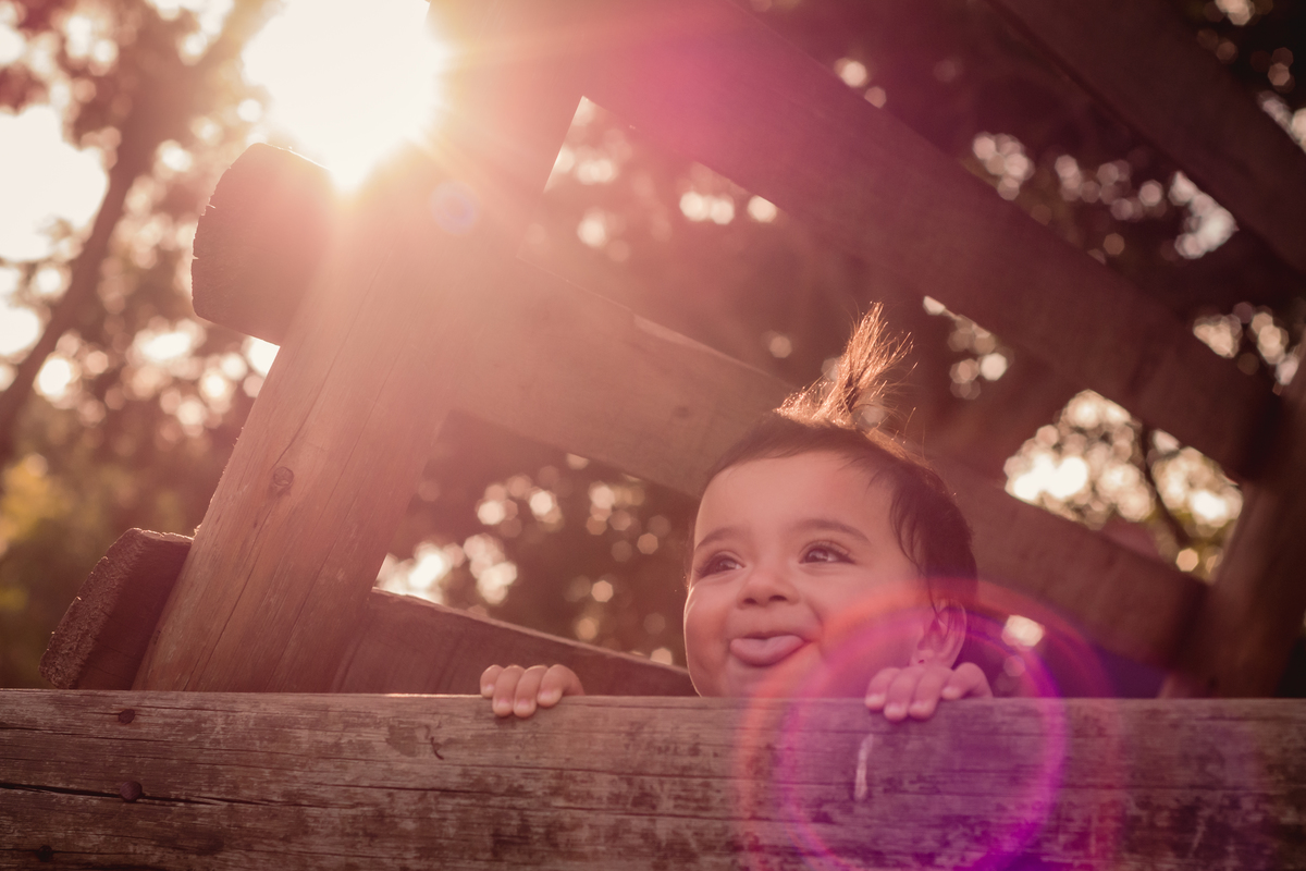 Book de Família fotos em família book na rua book no parcão de novo hamburgo rs fotógrafo de família em são leopoldo rio grande do sul bebe mostrando a língua contra o sol flaire 