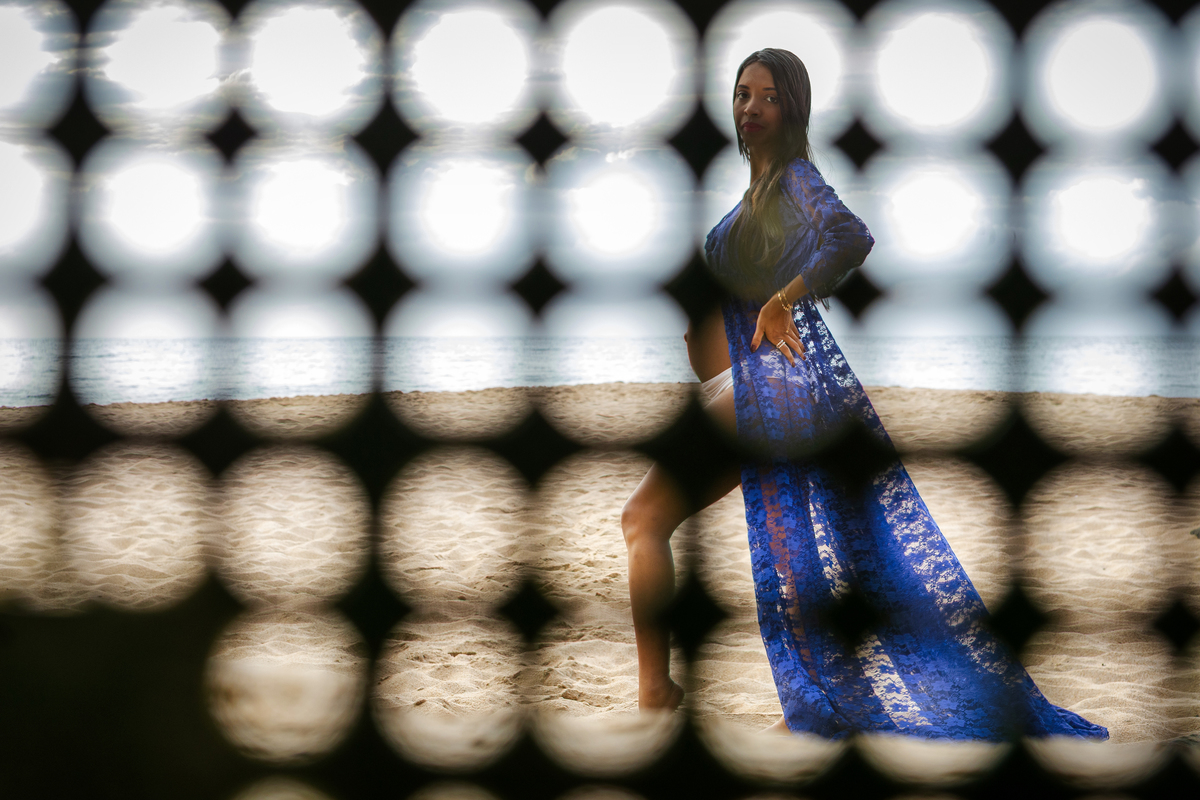 Ensaio de gestante usando a criatividade 