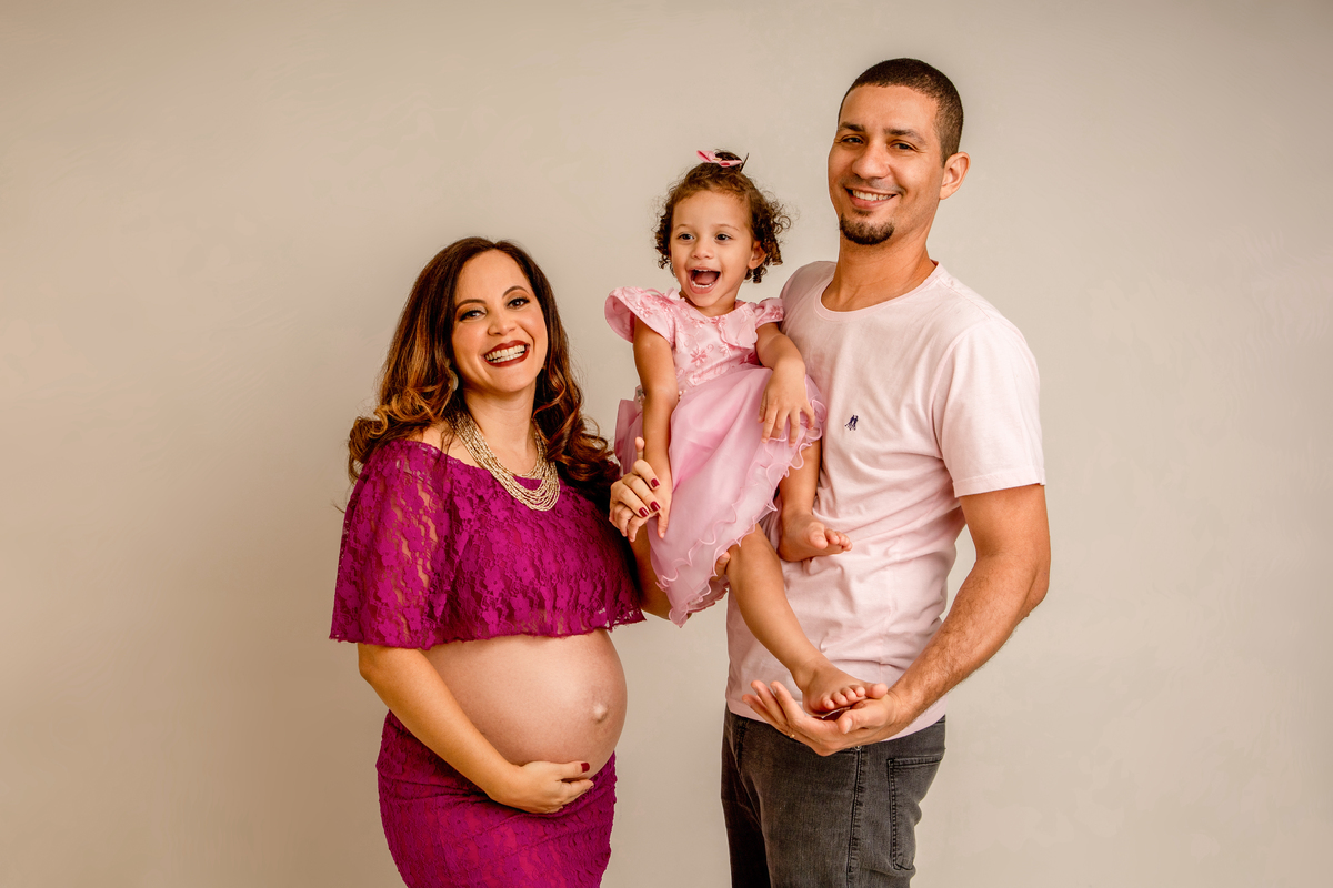gestante com sua familia