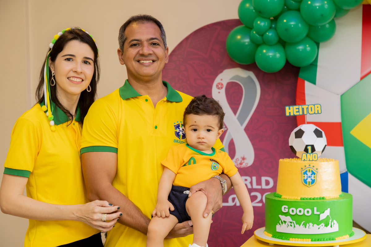 aniversariante com seus pais