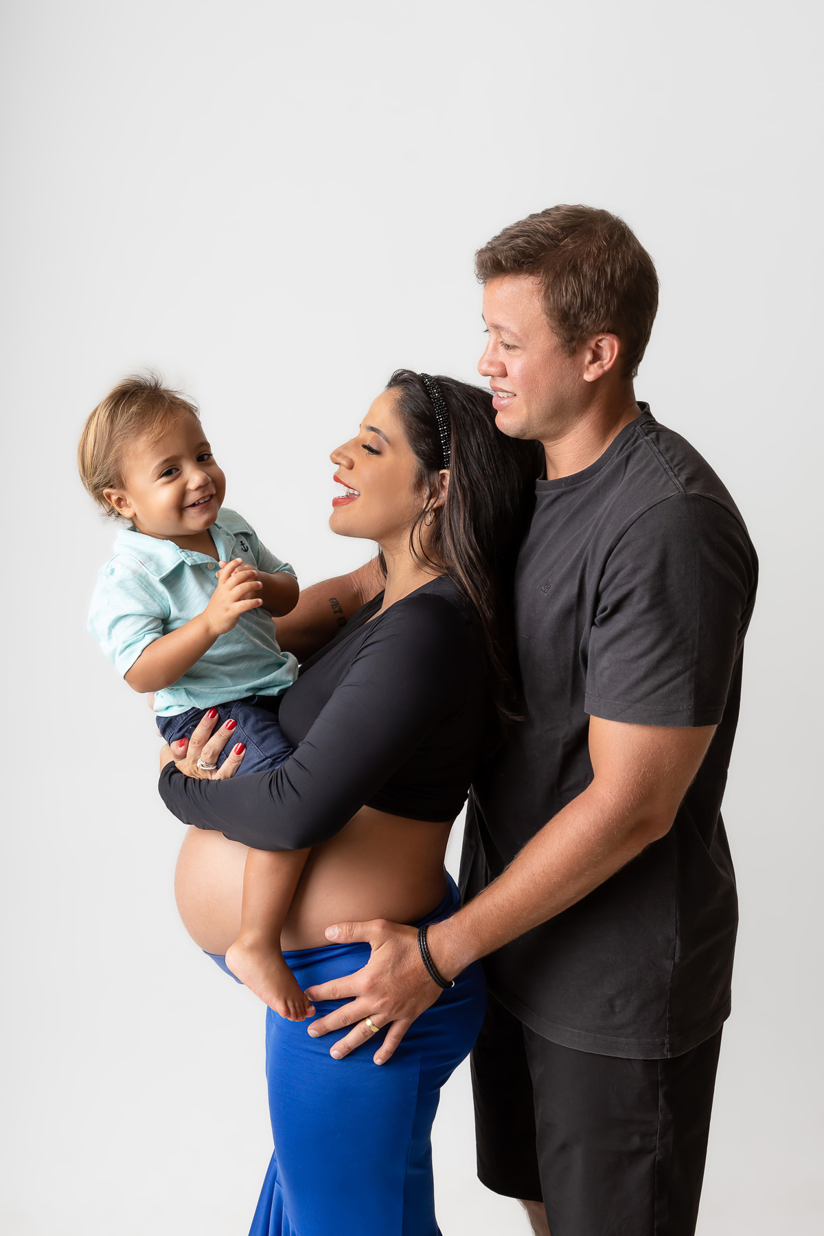 gestante com sua família