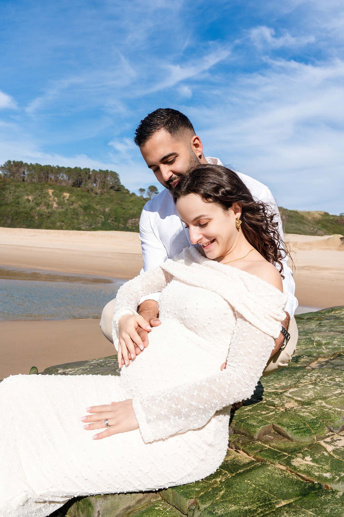 Fotografia de maternidade na praia de Odeceixe