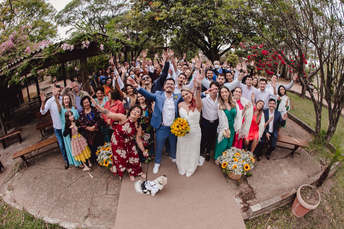 fotos com todos os convidados do casamento 