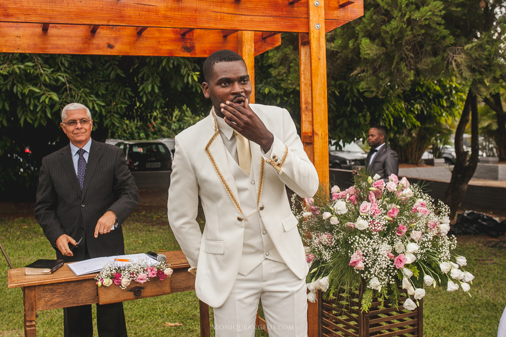 Monique Angelis - Foto casamento em paulínia - reação do noivo