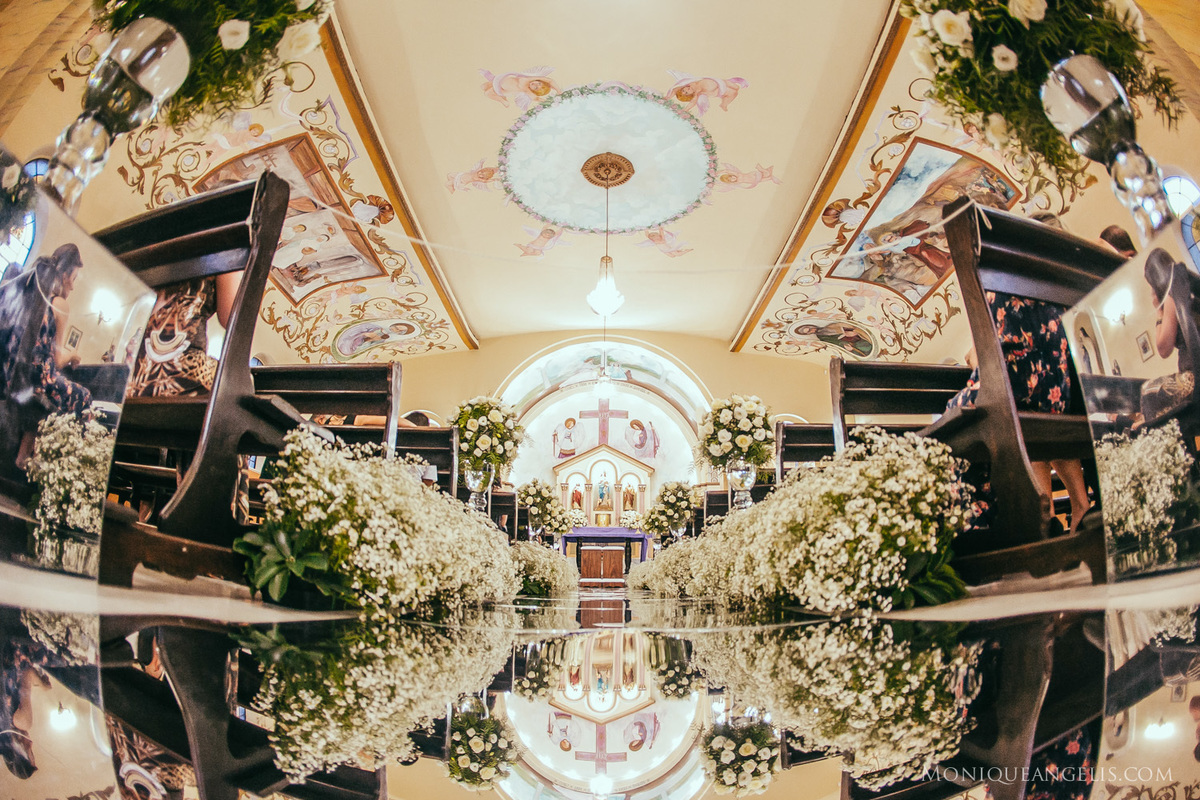 a decoração da cerimônia do casamento