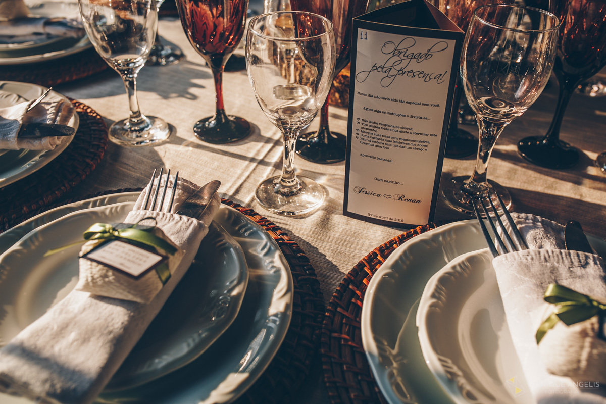 decoração da mesa dos convidados do casamento