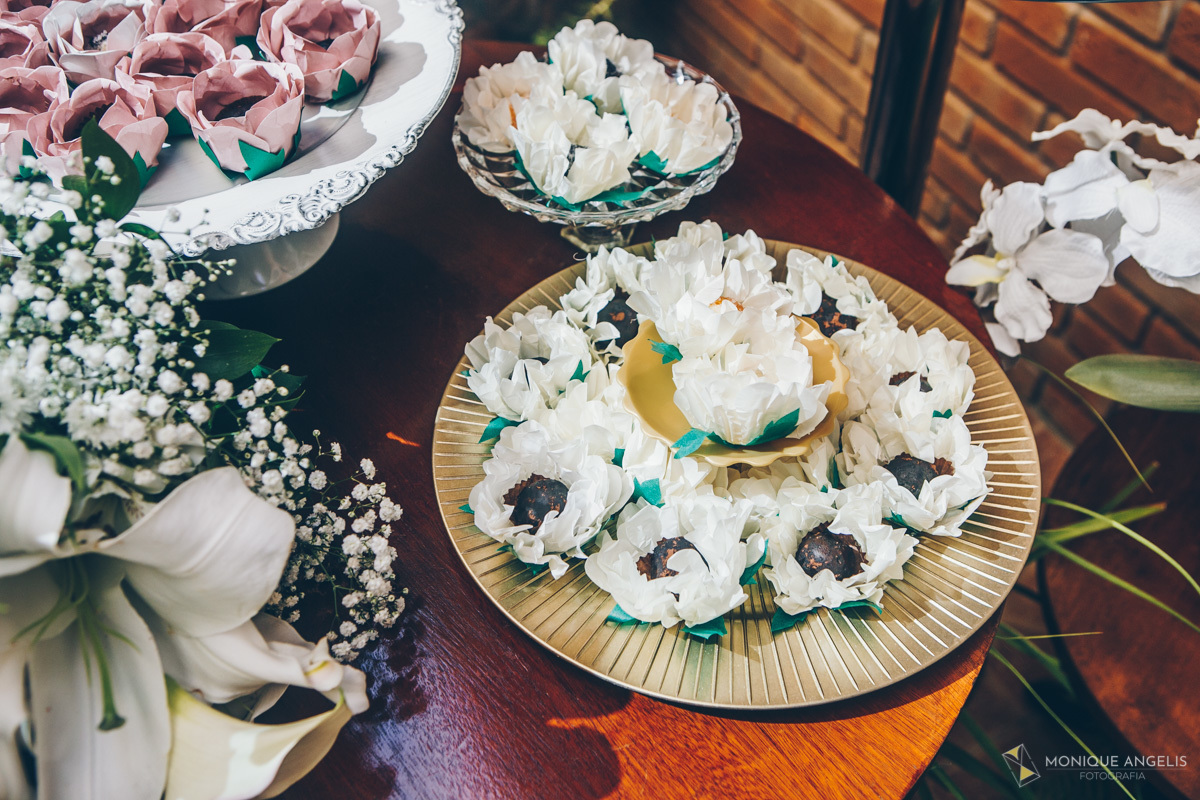 Decoração da recepção do casamento civil da Nathália e Diogo em Valinhos SP