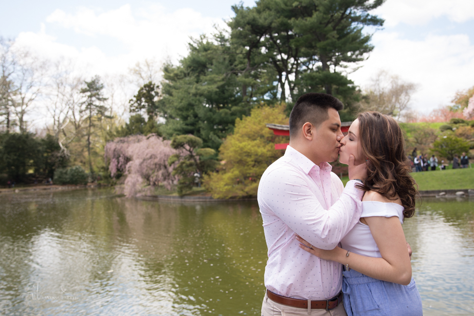 Couple photo in spring on the lake