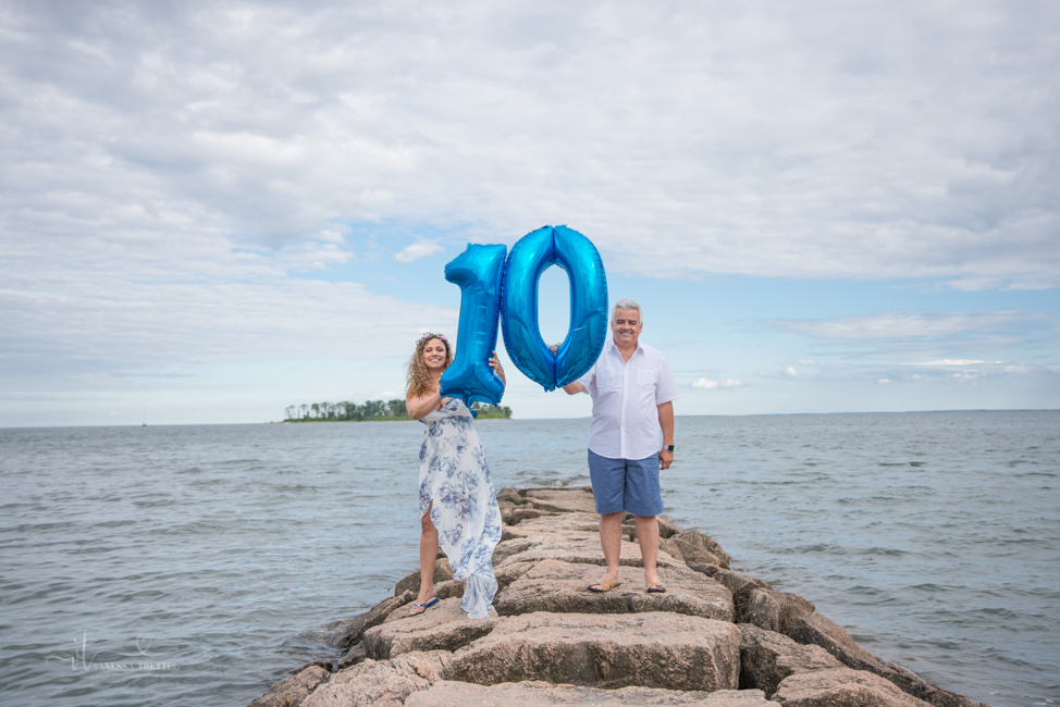 milford ct beach wedding anniversary photo ballon