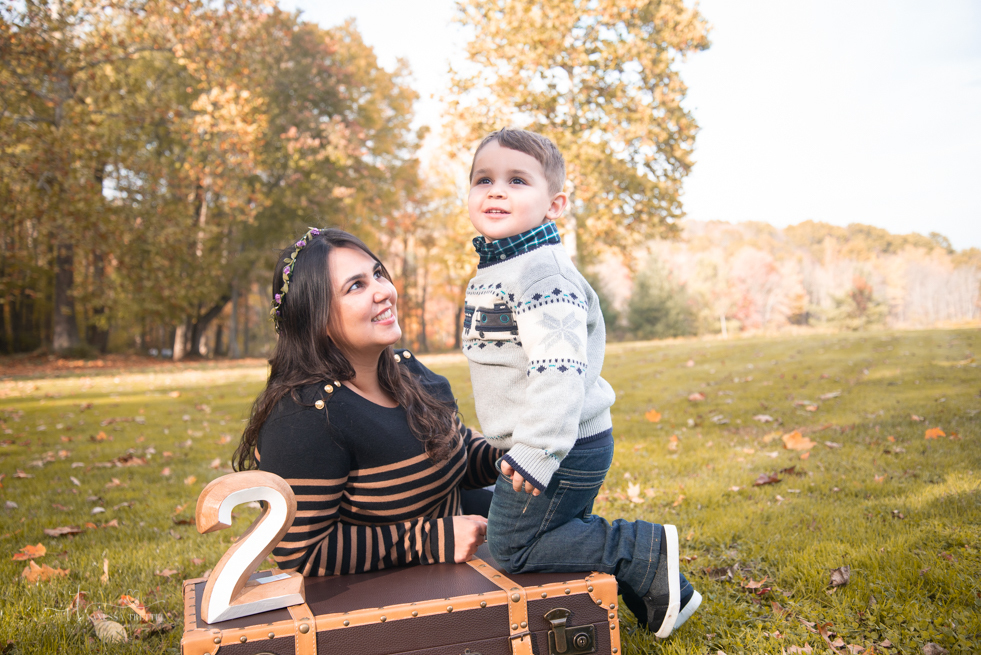 Kids boy 2 years photo fall 
suitcase