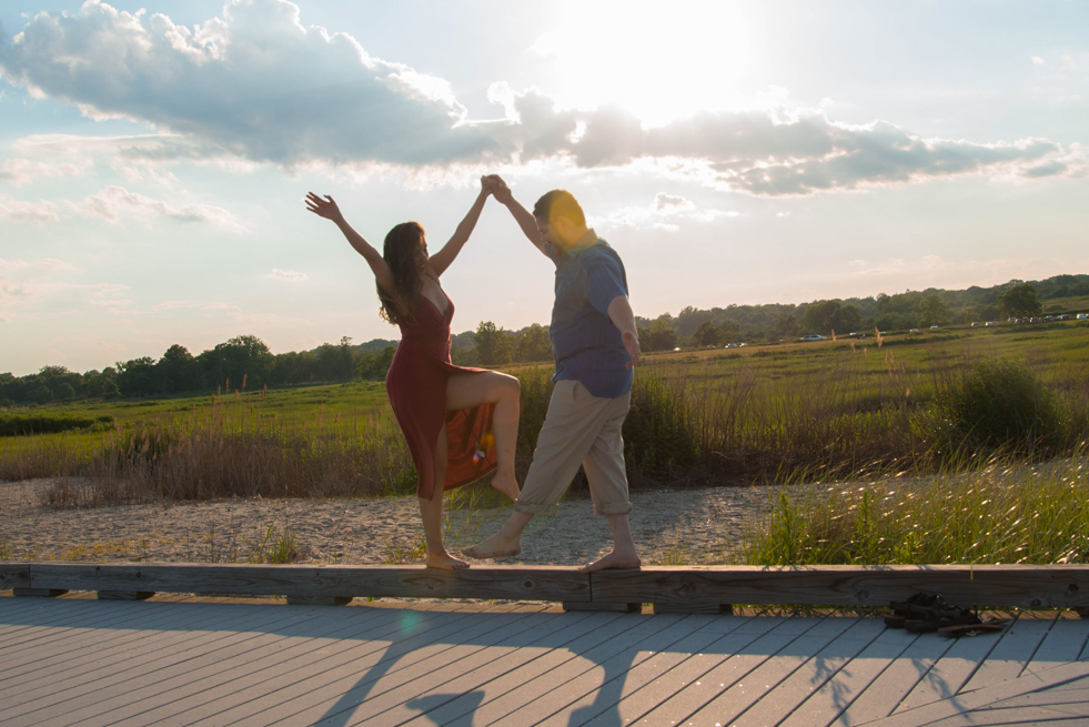 
photo of couple on the beach in red dress Milford CT