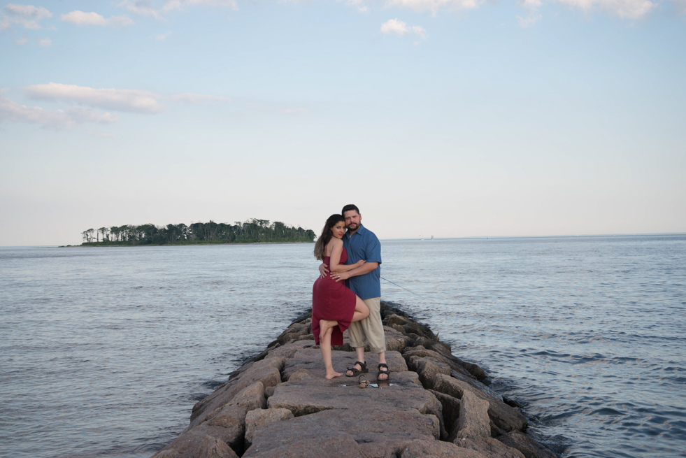 
photo of couple on the beach in red dress Milford CT