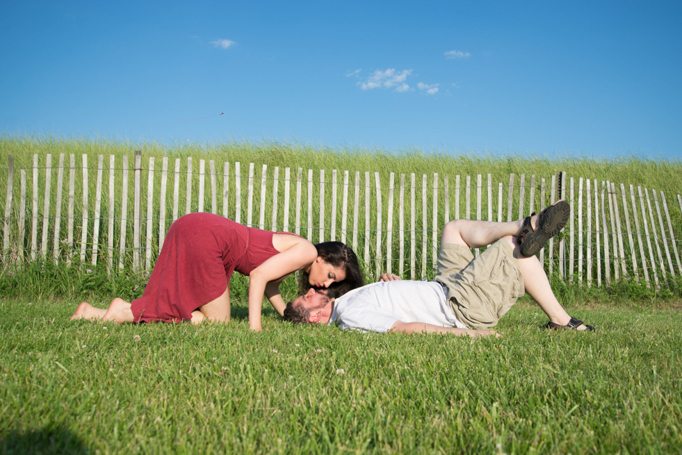 
photo of couple on the beach in red dress Milford CT