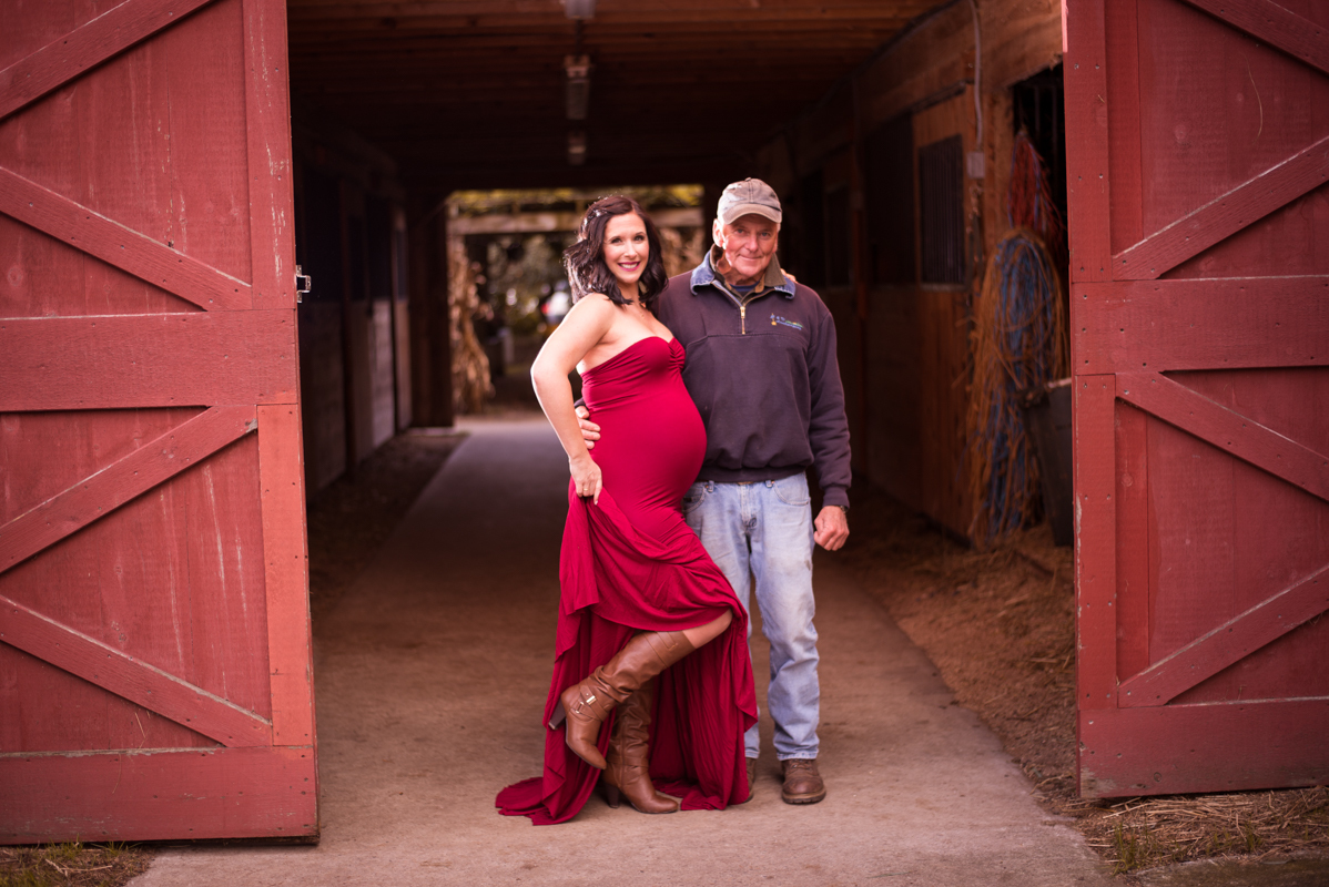 mother and father  maternity pic farm red dress mother and father oxford Connecticut