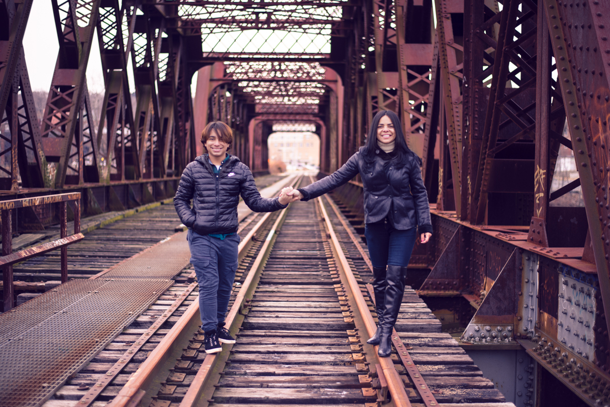 boy teenage 16 years photography bridge train Connecticut