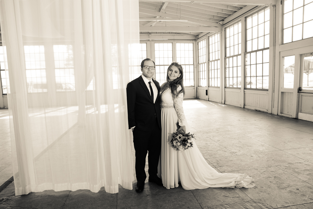 wedding bride and groom  carousel black and white new haven Connecticut 