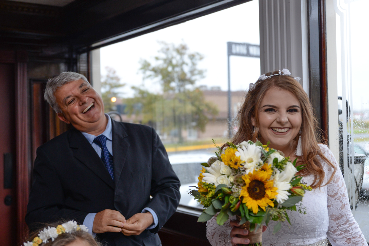 wedding bride and father car Connecticut photo