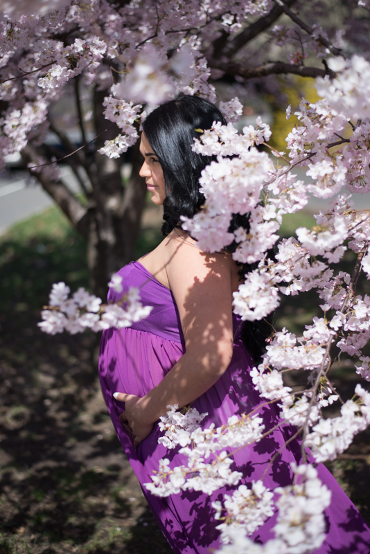 Maternity cheery blossom photo new york nyc