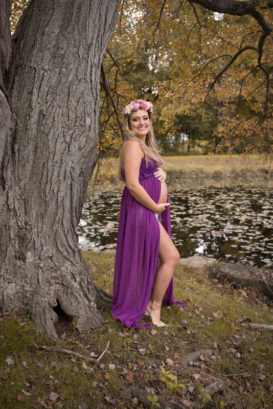 pregnancy photo shoot white dress park Trumbull Ct
 maternity photographer in ct
