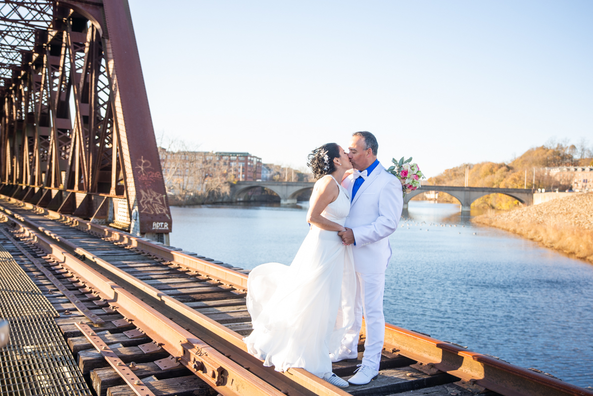 Civil wedding train bridge Connecticut CT