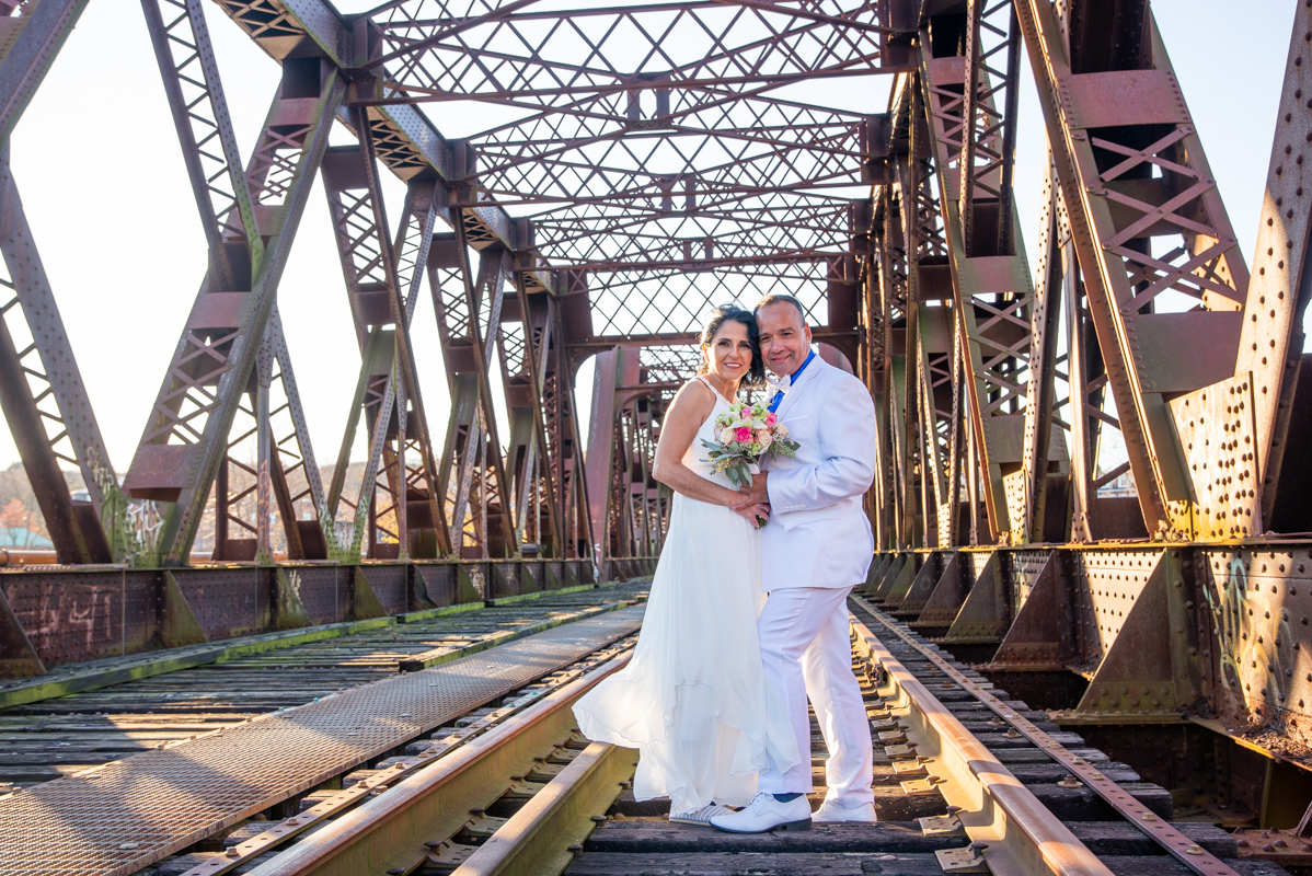 Civil wedding train bridge Connecticut CT