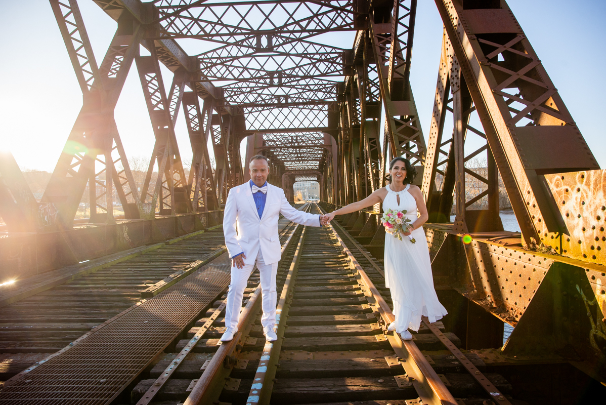 Civil album wedding photo train bridge Connecticut CT
