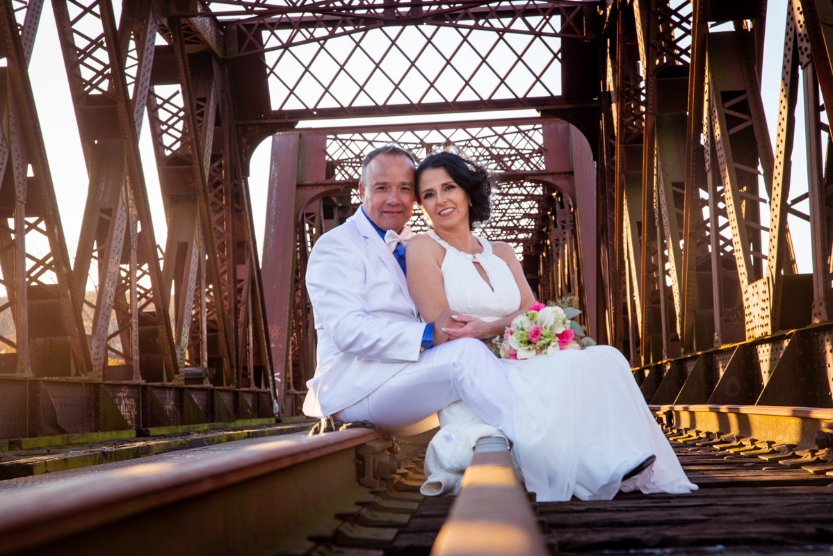 Civil album wedding photo train bridge Connecticut CT