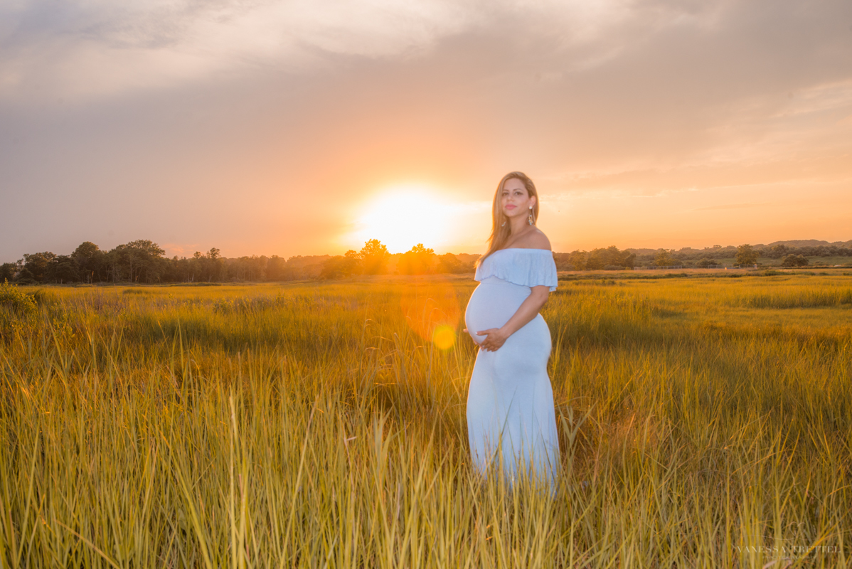 sunset maternity photoshoot beach in milford ct
 maternity photographer in ct