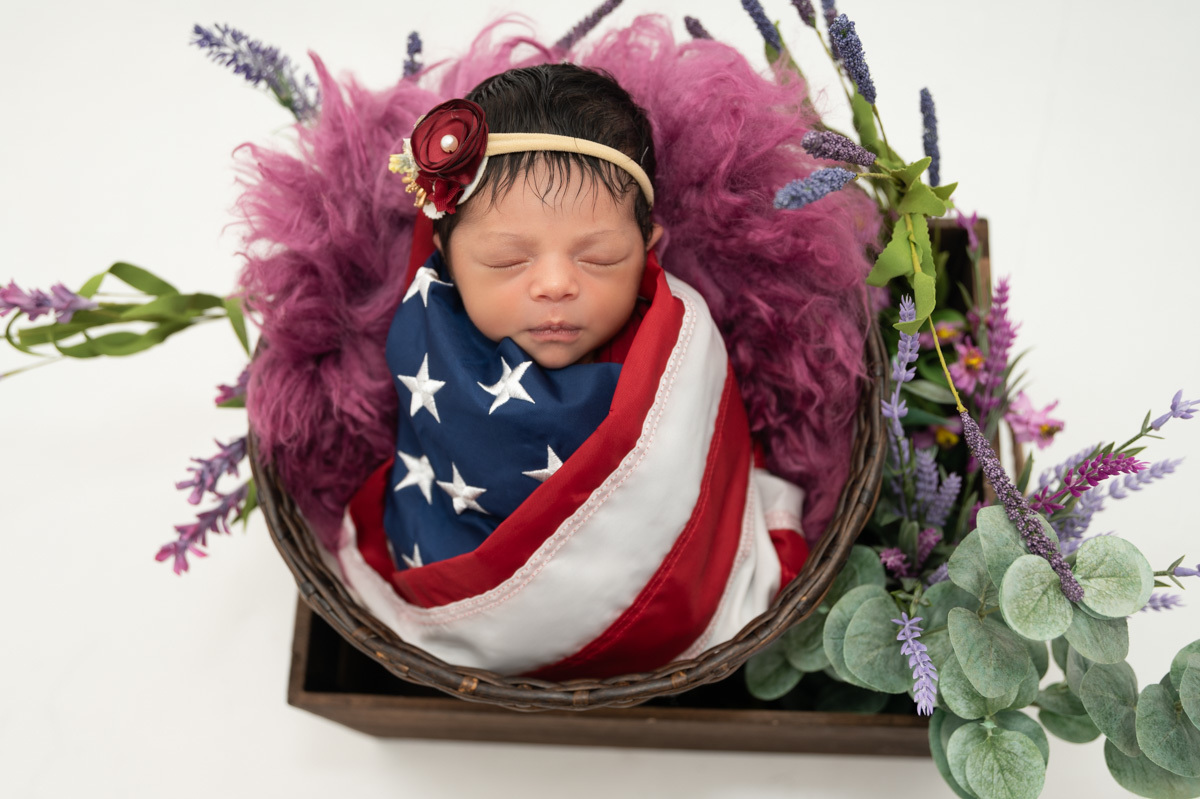 newborn photo
wrap American flag
white background girl 
Vanessa Trettel Photography
Ansonia, CT