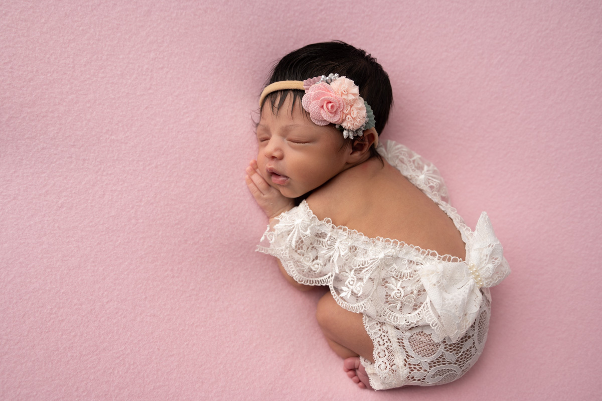 newborn photographer CT
Koala pose
pink background girl 
Vanessa Trettel Photography
Ansonia, CT