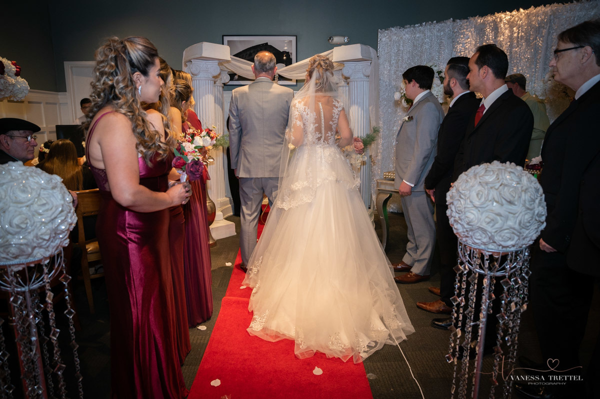 Wedding photographer in CT
wedding in the restaurant
wedding dress
civil wedding
Bridesmaids with red dress
Vanessa Trettel Photography